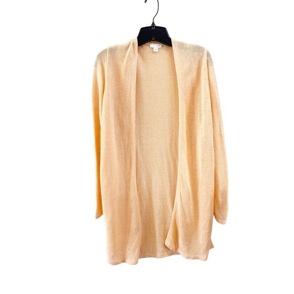 J. Jill Linen Blend Cardigan Size XS Soft Orange Open Front Lightweight Knit - Picture 1 of 5